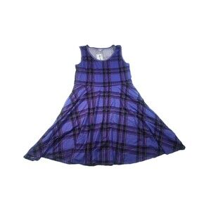 LuLaRoe Sz 3XL Purple Sleeveless Check Stretch A Line Dress